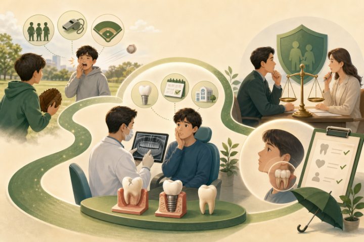 캐치볼 중 치아 파절 사고: 보상 검토 3가지